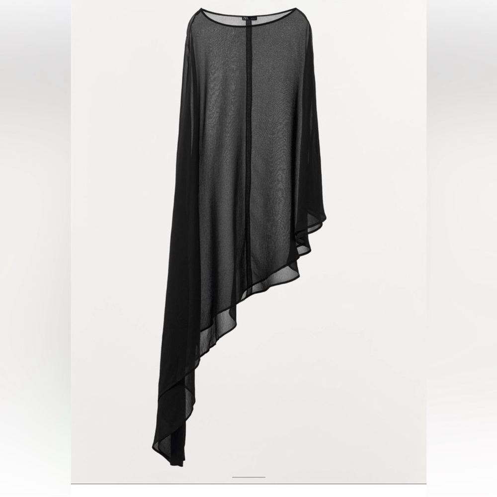 Zara Elegant Black Asymmetrical Cape